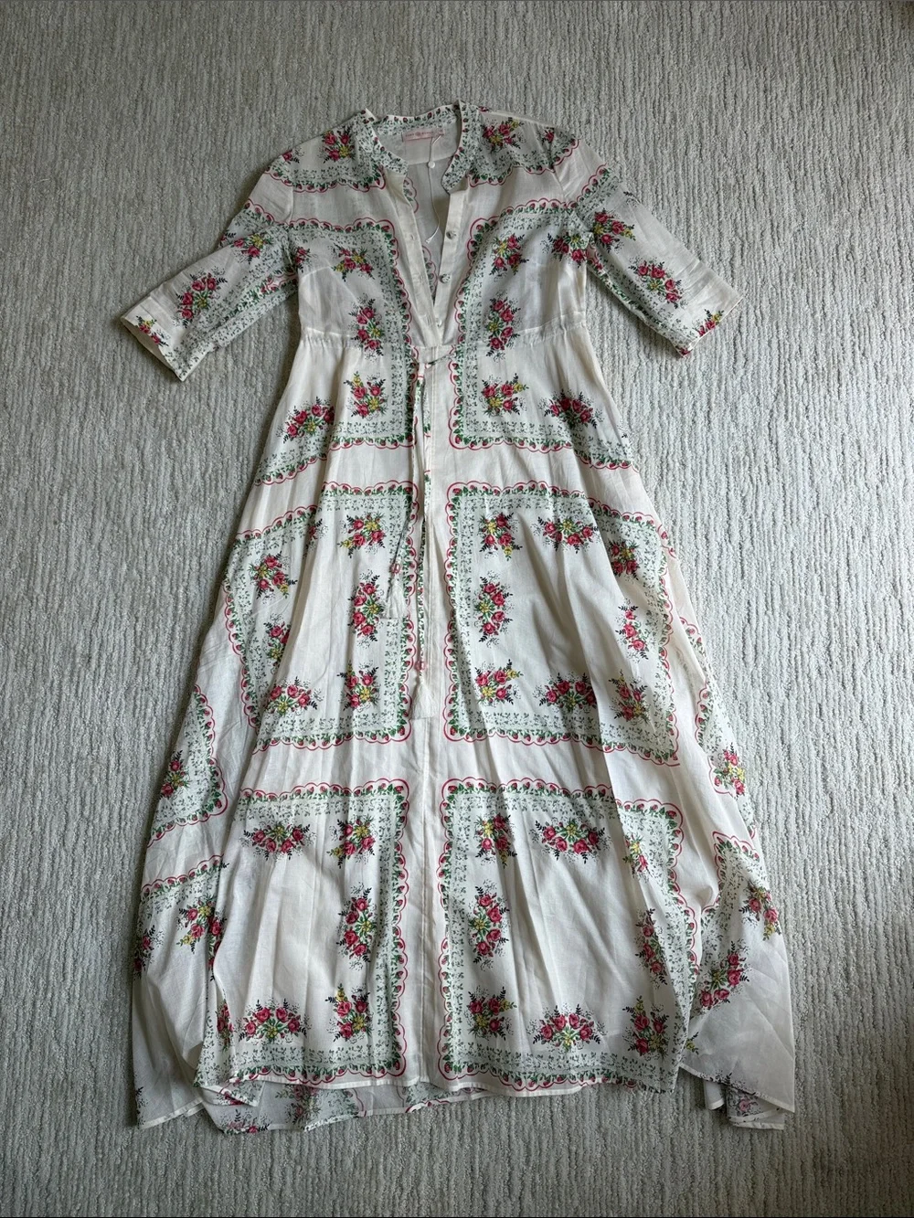 Tory Burch Paisley Cotton Voile Maxi Dress